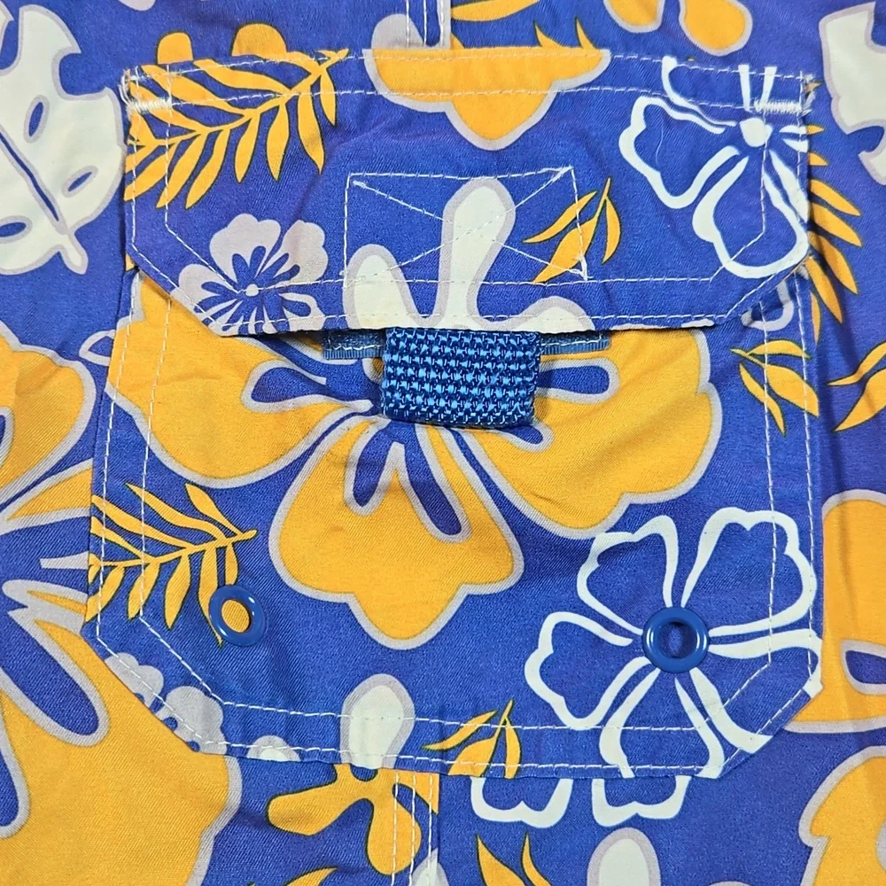 Beach Rays Floral Blue & Yellow Swim Shorts Trunks Size 11 - Picture 6 of 6